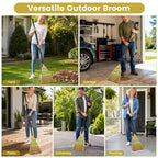 Heavy-Duty Corn Outdoor Broom with 54 Inch Long Handle