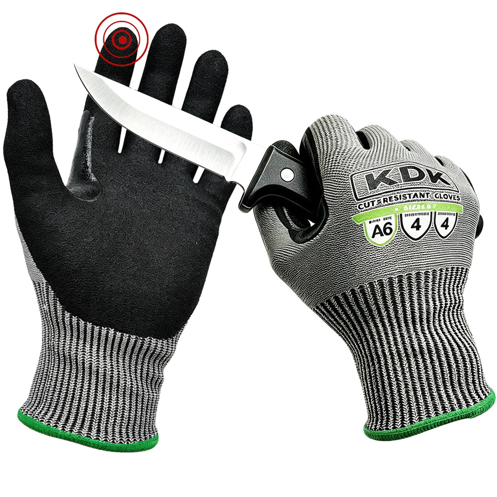ANSI A6 Cut Resistant Work Gloves for Men Women, Nitrile Coated