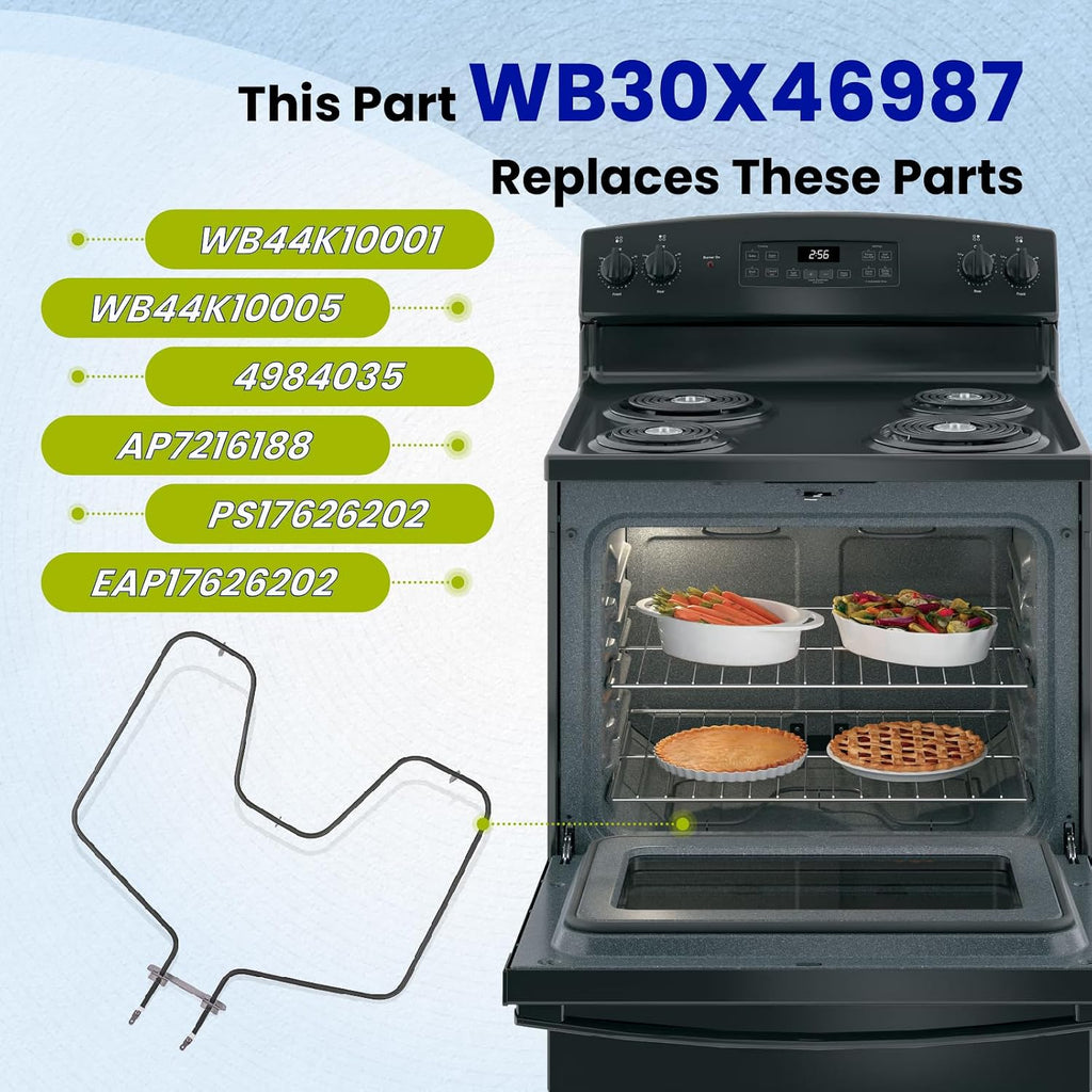 OEM WB30X46987 Oven Heating Element Compatible with GE Hotpoint Kenmore. Replaces WB44K10001 WB44K10005 4984035 AP7216188 PS17626202 EAP17626202