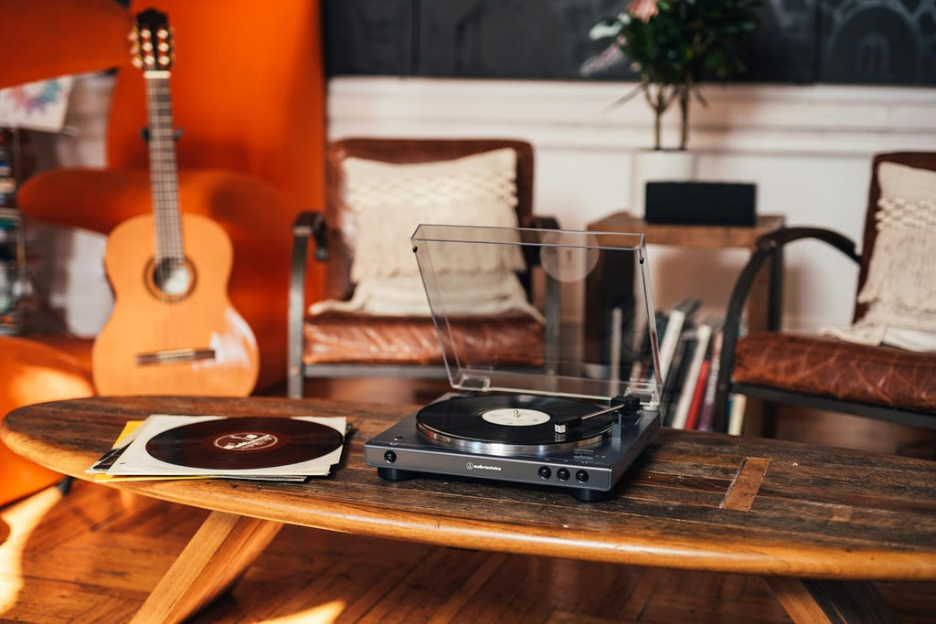 at-LPGO-BT Fully Automatic Wireless Belt-Drive Turntable (Gun-Metal/Black)
