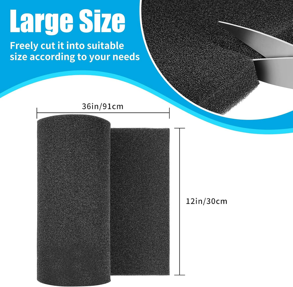 Aquarium Bio Sponge Filter Media Pad 36" x 12" x 1" / 72" x 12" x 1" Open Cell Foam Sheet Cut-to-Fit for Fish Tank