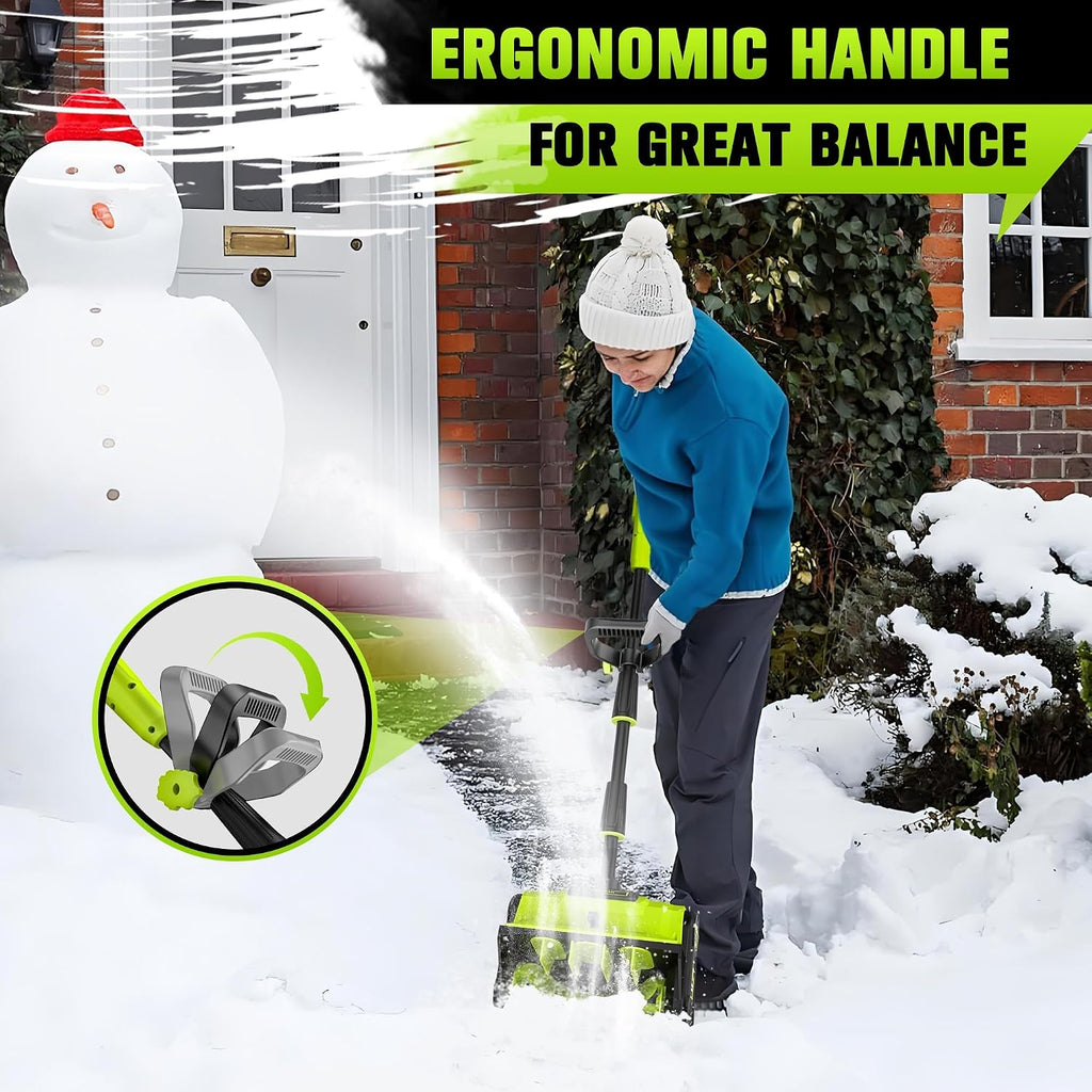40V Cordless Snow Shovel, 13 Inch 4.0Ah Electric Snow Shovel with Directional Plate, Brushless Cordless Snow Blower
