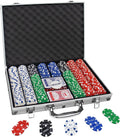 Poker Chips with Numbers,500PCS Poker Chip Set with Aluminum Travel Case,11.5 Gram Poker Set for Texas Holdem