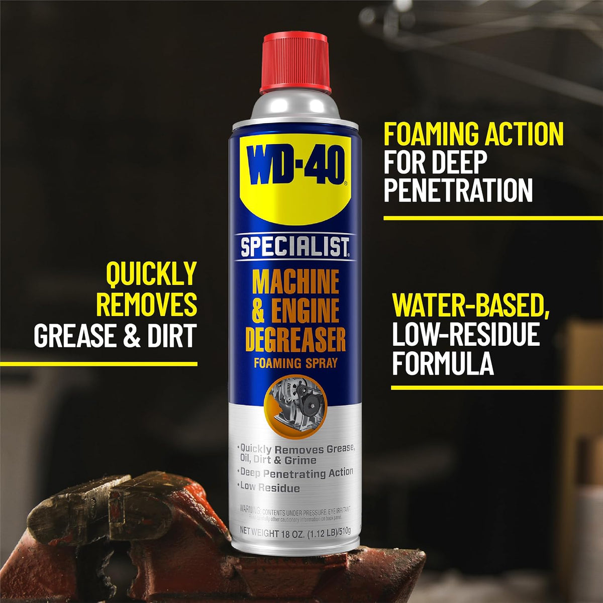 WD-40 Specialist Machine & Engine Degreaser Foaming Spray, 18 OZ [4-Pack]