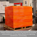 Orange Machine Stretch Wrap, 1 Pack, 20" x 5000 Feet, Dark/Opaque Color Plastic Cling Designed for Pallet Machine