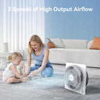 9" Frameless Box Fan, 3-Speed Lightweight Window Box Fan