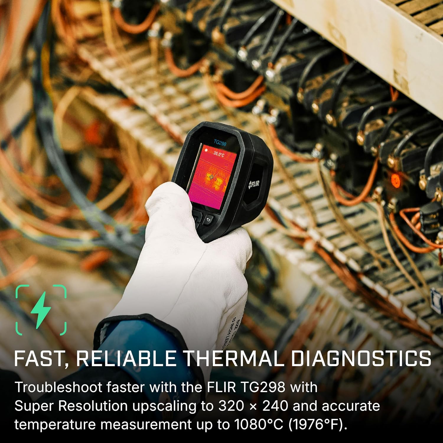 TG298 Thermal Imaging Camera, 320x240 High-Temp Spot IR, Laser