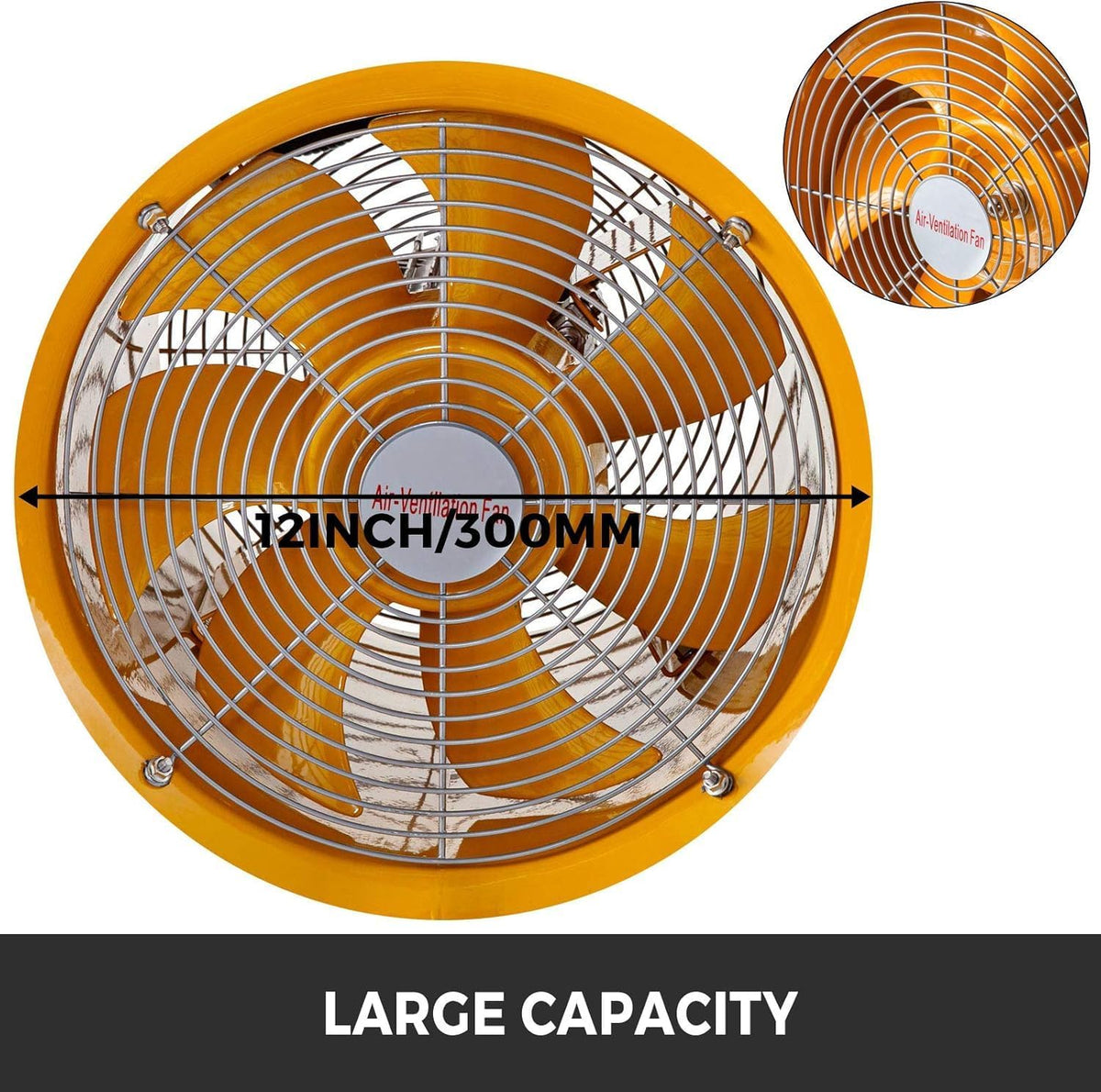 VEVOR Explosion Proof Fan 12 Inch, 550W, Industrial Portable Ventilator Blower/Exhaust with 9.8ft Light Cord -No Plug