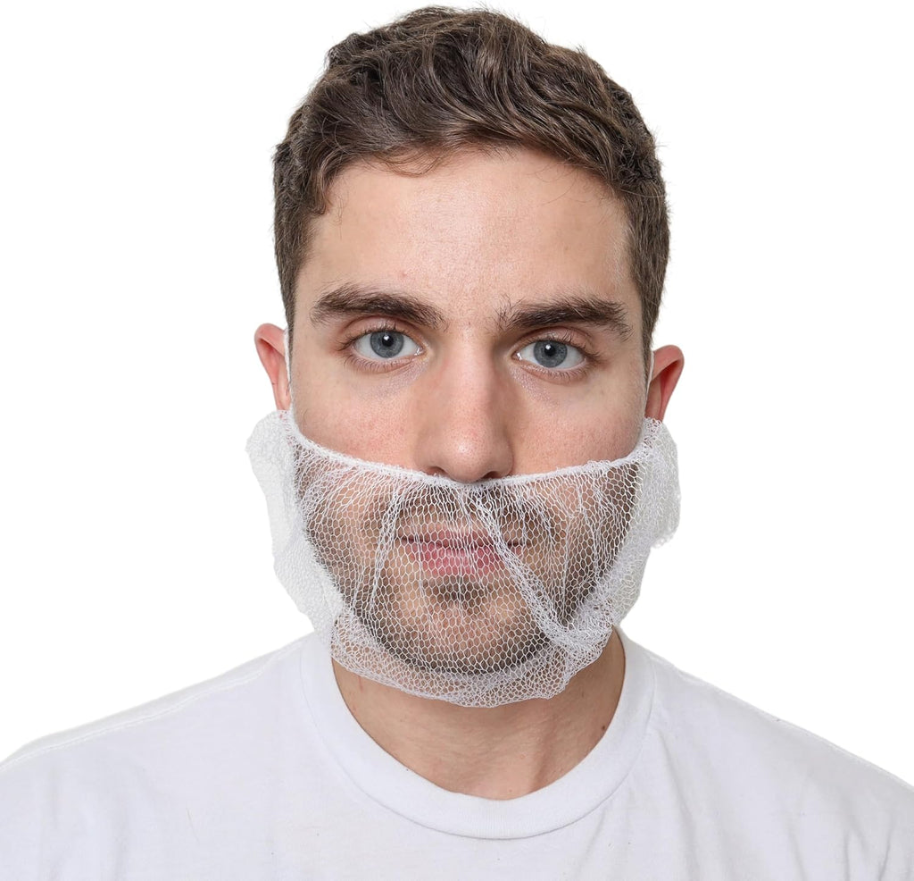 Disposable Honeycomb Nylon Beard Nets | Breathable, Durable | [BLACK | BROWN | WHITE | 18" | 21"]