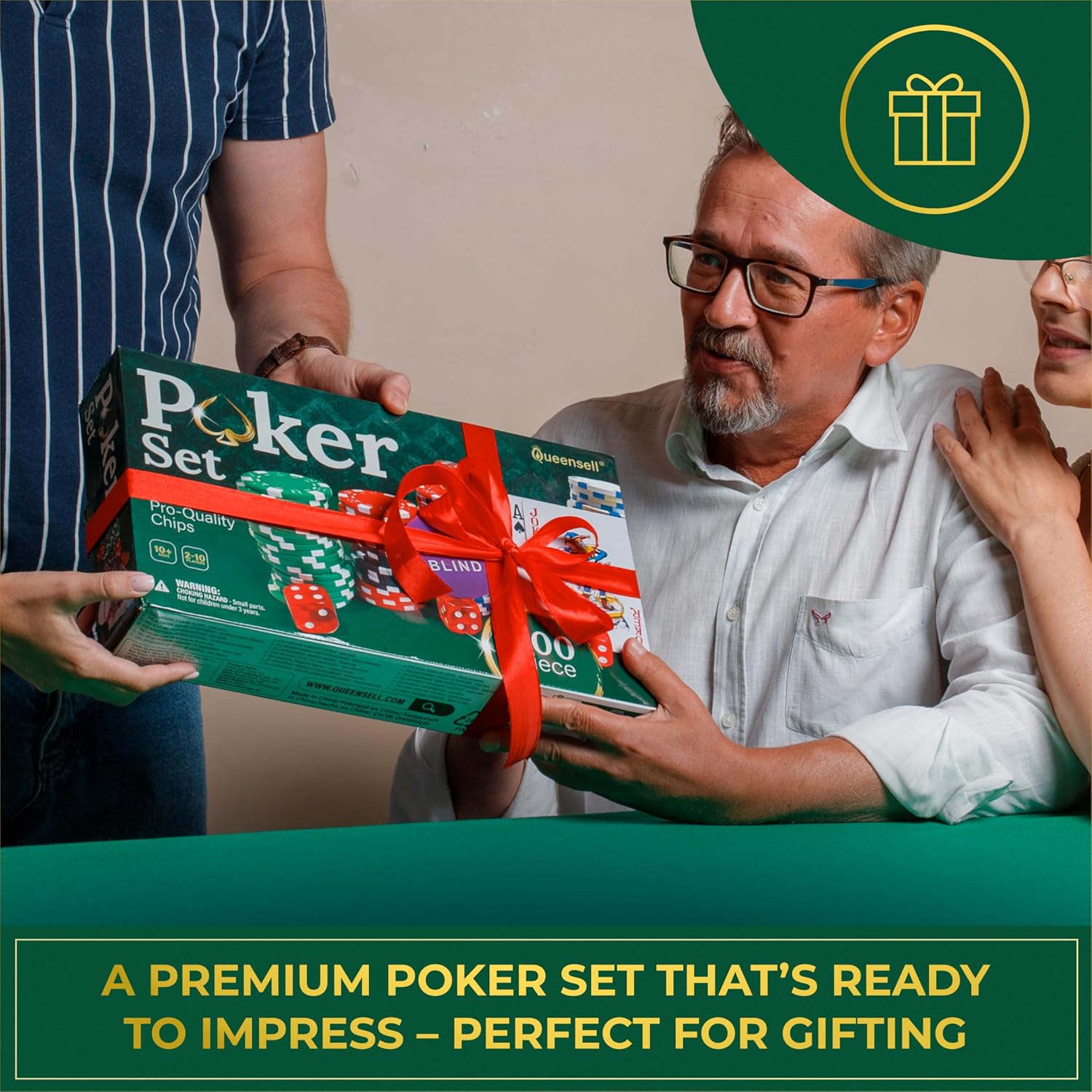 Poker Set with 300 Professional Weight Poker Chips for Texas Holdem – Poker Chip Set with Aluminum Carrying Case