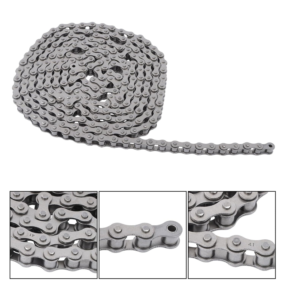 41 Roller Chain with 2 Connectors, 10 Feet