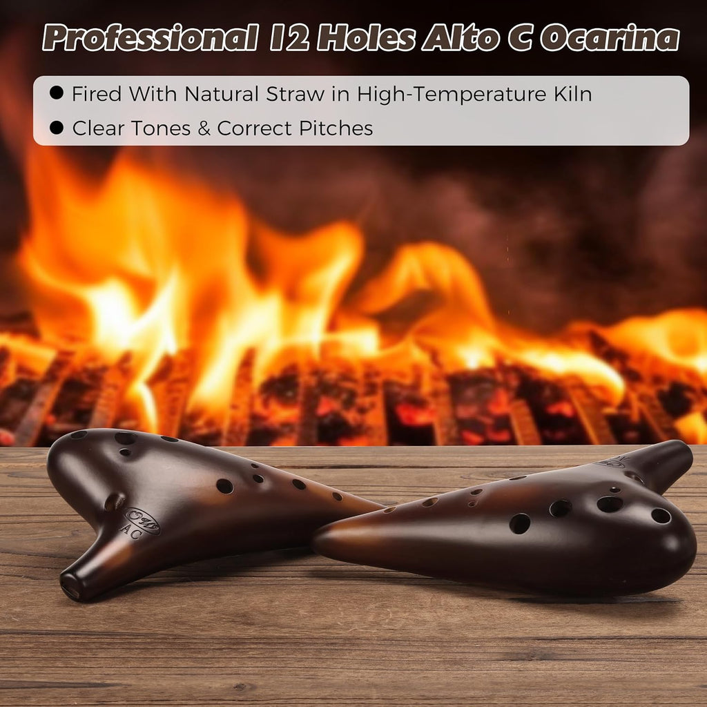 "Forest Whisper" 12 Hole Ocarina Classic Strawfire Masterpiece Collectible,alto C,recommended By Shop Owner