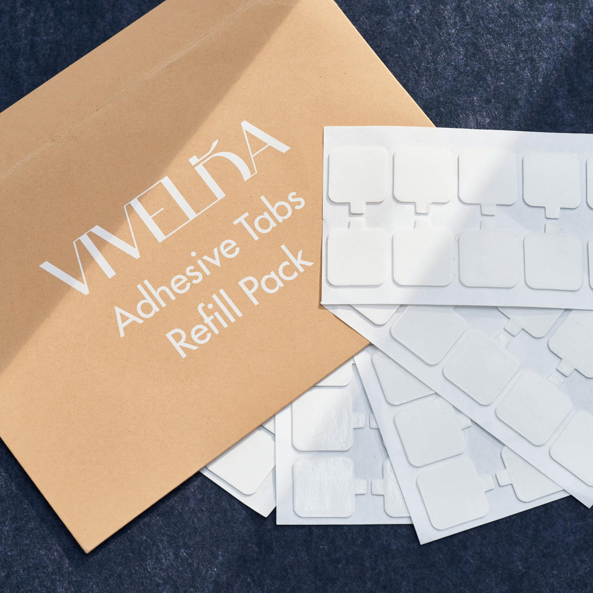 Double Sided Adhesive Tabs, 1 inch Square, Clear, Refill Pack of 120