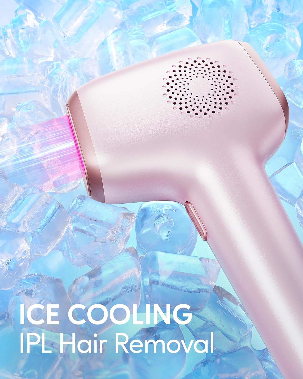 IPL Hair Removal with Ice Cooling Care Function for Women | Long-Lasting Results,999,999 Flashes Painless Hair Removal