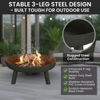 Outdoor Fire Pit, Black, 27.5-Inch