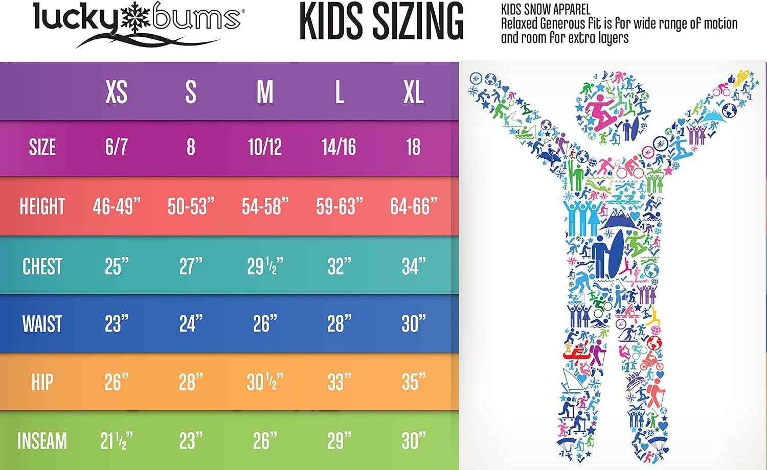 Kids Ski Snow Pants, Reinforced Knees and Seat