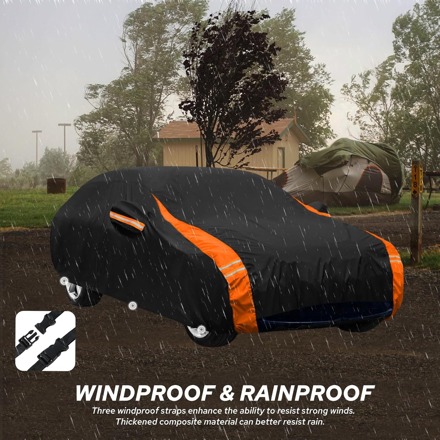 10-Layer Compatible with Tesla Model Y Car Cover Waterproof All Weather for Automobiles, Outdoor Full Cover Soft