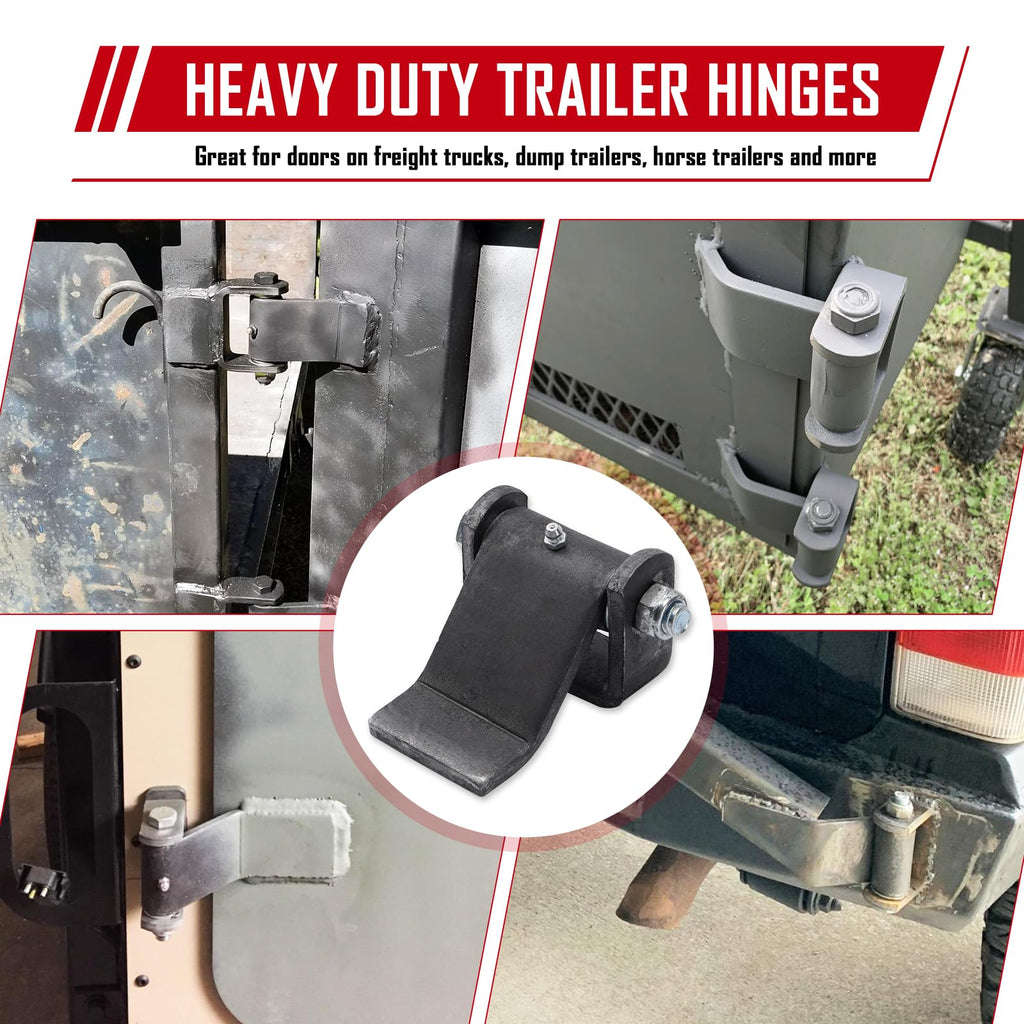 Greaseable Weld-On Trailer Hinges 8Pcs Strap Style Short Leaf Gate Hinges