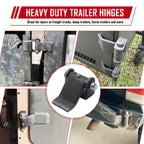 Greaseable Weld-On Trailer Hinges 8Pcs Strap Style Short Leaf Gate Hinges