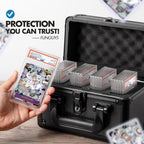 Graded Card Storage Case for PSA Slabs – 1 Row Aluminum Trading Card Case with Foam Insert, Holds 31 Graded Cards