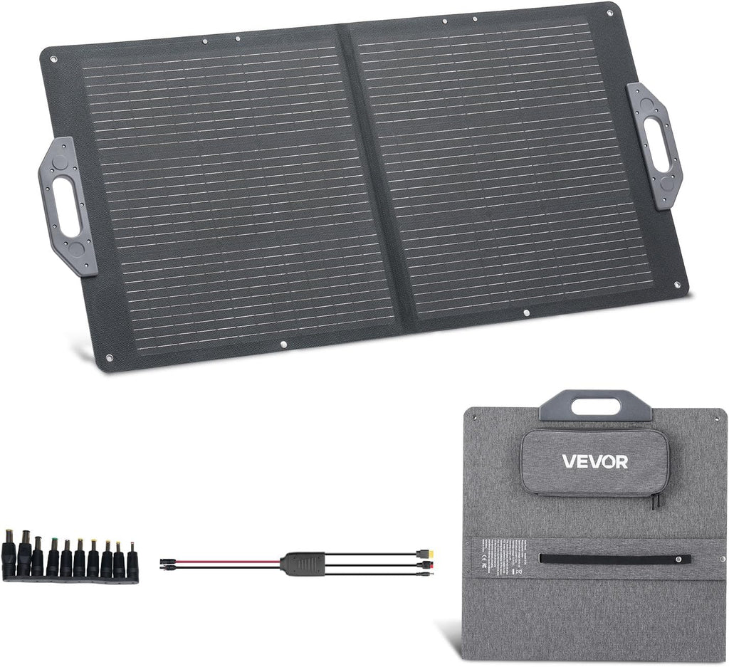 100W Foldable Solar Panel, 24% High-Efficiency Portable Monocrystalline Solar Panel Charger with MC4 Output, USB-A