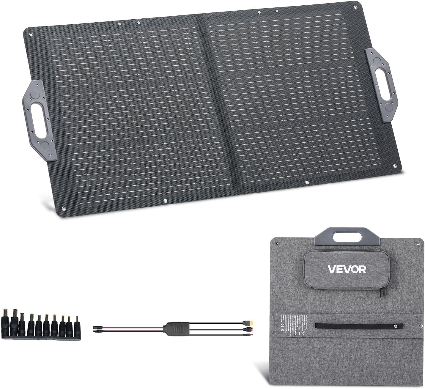 100W Foldable Solar Panel, 24% High-Efficiency Portable Monocrystalline Solar Panel Charger with MC4 Output, USB-A