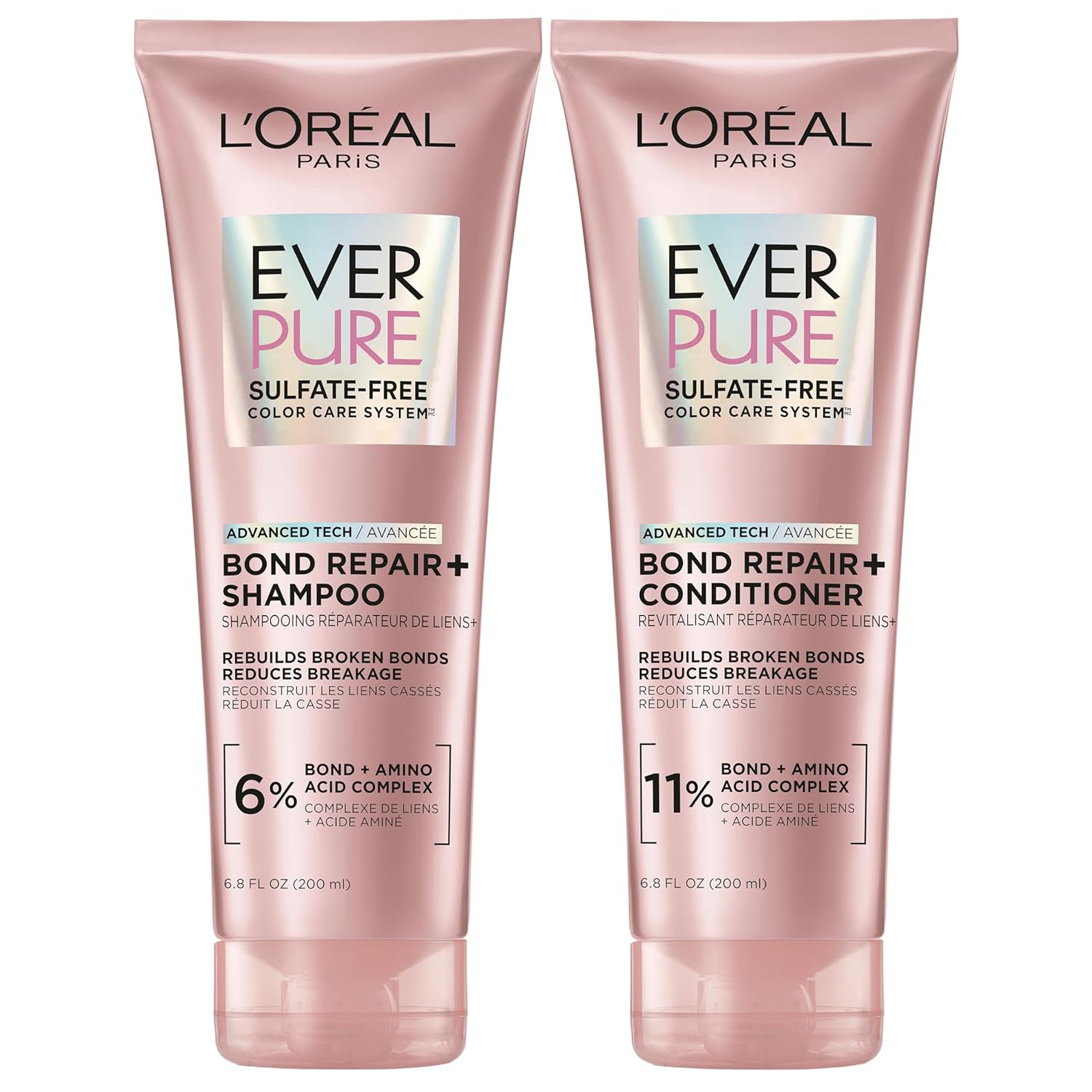 Sulfate Free Bond Repair+ Shampoo and Conditioner Set with Bond + Amino Acid Complex, Strengthens and Repairs Damaged