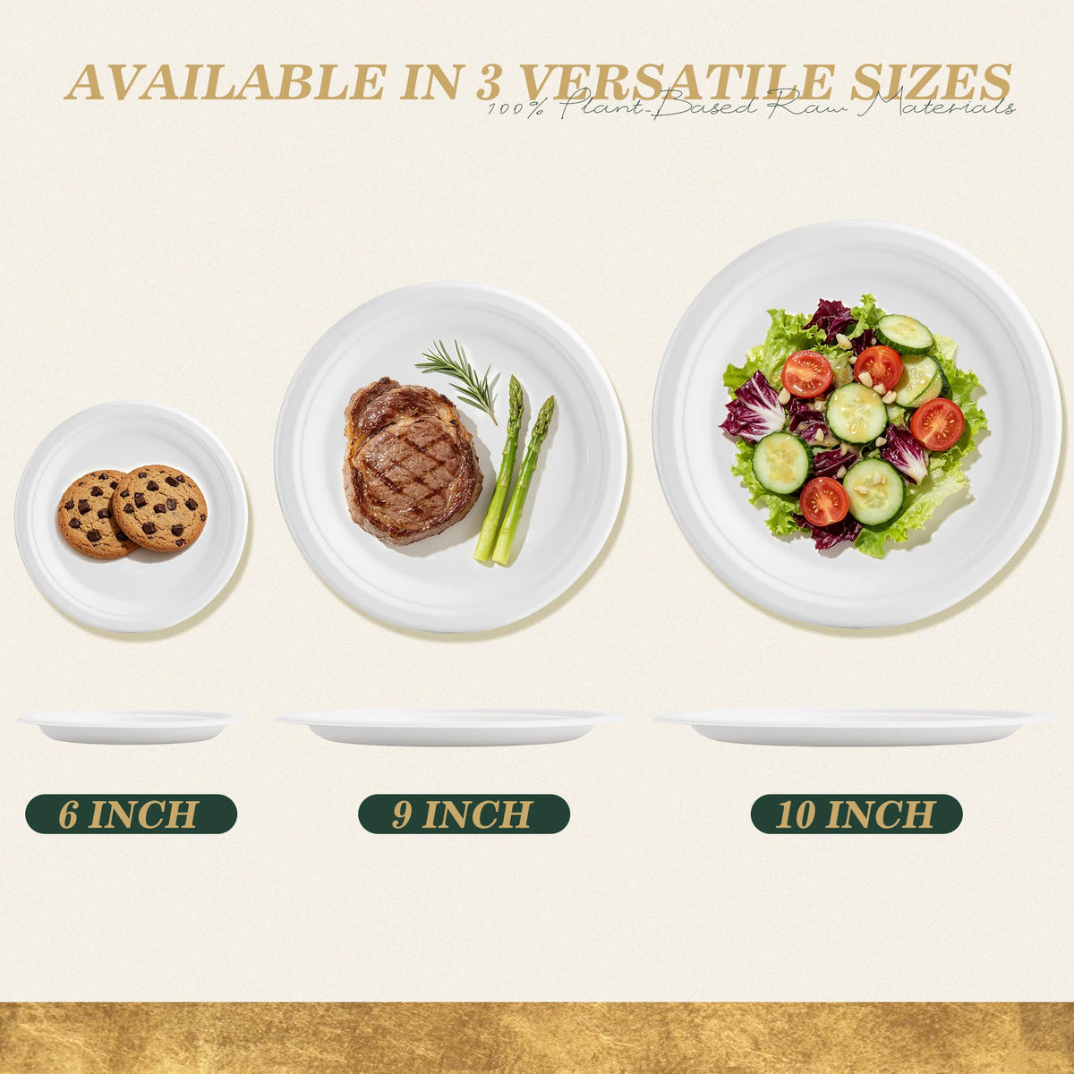 6 Inch Compostable Small Paper Plates White 100 Count Heavy Duty