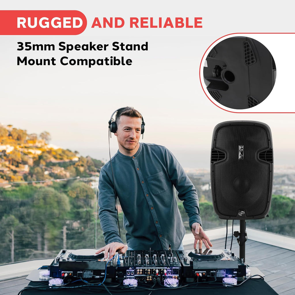 PPHP155ST Wireless Portable PA Speaker System - 1500W High Powered Bluetooth Compatible Active Outdoor Sound Speakers