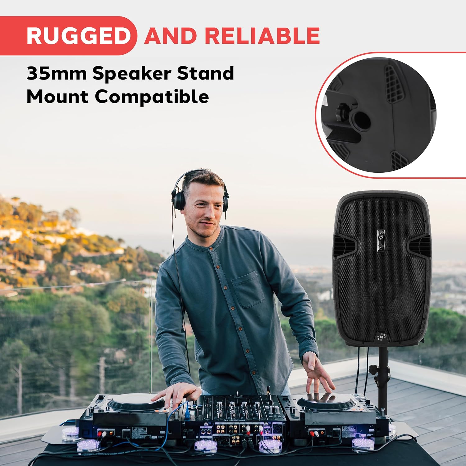 PPHP155ST Wireless Portable PA Speaker System - 1500W High Powered Bluetooth Compatible Active Outdoor Sound Speakers