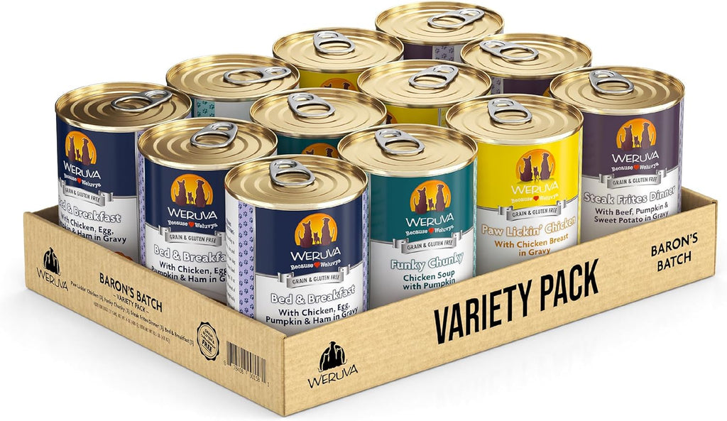 Classic Dog Food, Variety Pack, Baron's Batch, Wet Dog Food, 14oz Cans (Pack of 12)