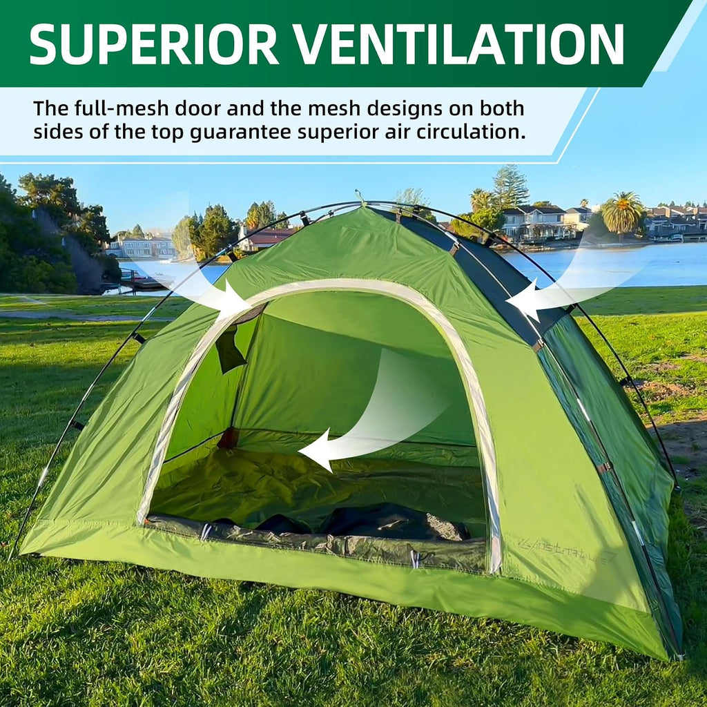 Waterproof Camping Tent for 2 Person, 4 Person, Easy Setup Tent | 190T Polyester, PU2000, Lightweight, Durable