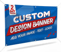 Custom Banners and Signs for Indoor Outdoor w/Any Image, Logo & Text Vinyl Banner | 5 Theme, 15 Font & 25 Background