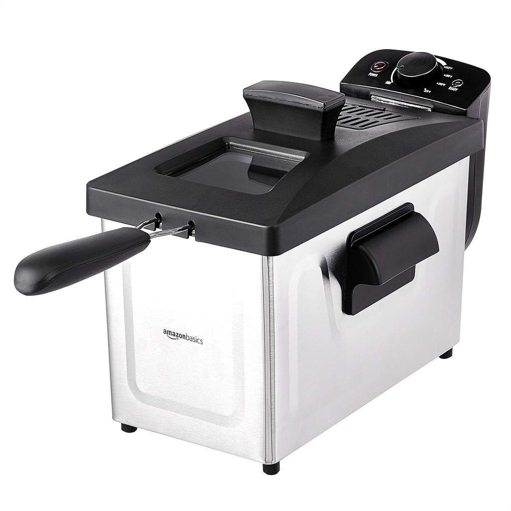 3.2-Qt (3.0L) Electric Deep Fryer with Adjustable Temperature Control, Easy Draining Basket, Viewing Window