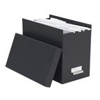 Bigso John Fiberboard Label Frame Desktop File Storage Box - Document Organizer for Important Paperwork - Durable