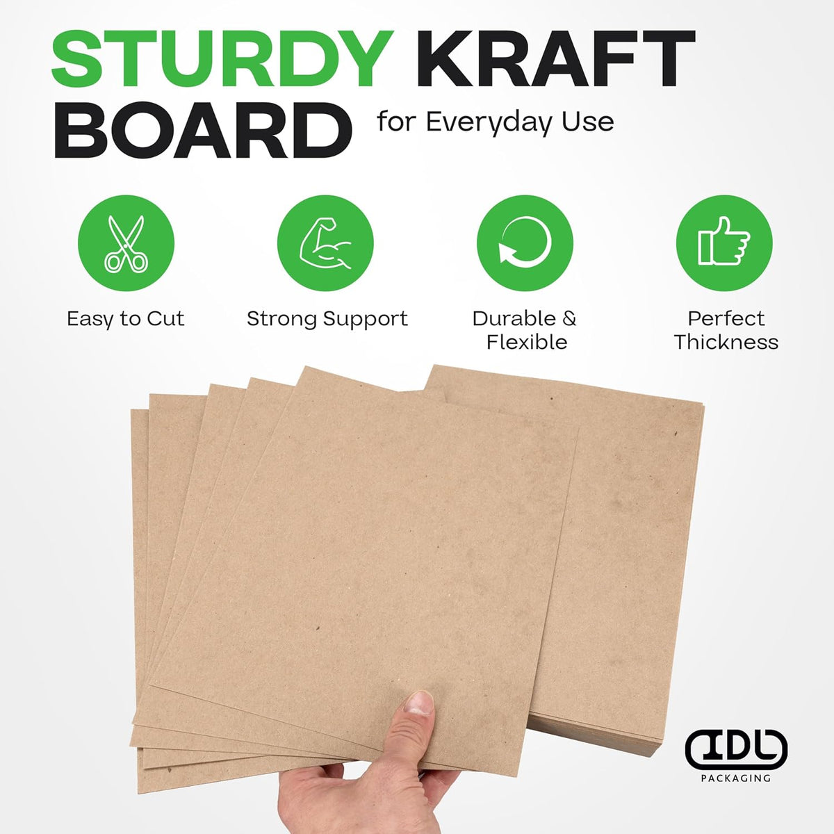 Chipboard Sheets 8.5" x 11", Pack of 50 - USA-Made Cardboard Sheets
