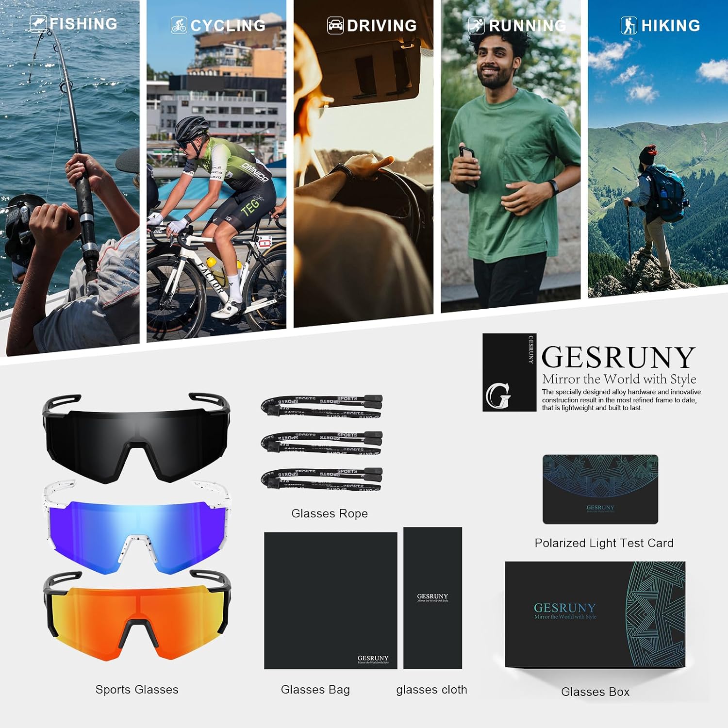 Polarized Sport Sunglasses Men Women TR90 Lightweight UV400 | Polarized Sport Sunglasses with TR90 Lightweight Frame