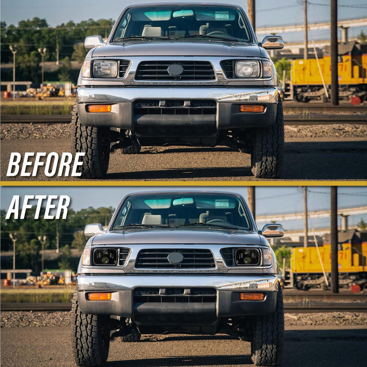 USR 95-97 Tacoma Pick Up 7x6 H6054 LED Sealed Beam Projector Headlight WITH Polarity Correction Module Low/High Beam