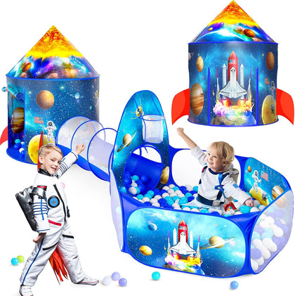 3PC Ball Pits for Toddlers with Kids Play Tent and Kids Tunnel for Boys & Girls, Baby Pop Up Playhouse Toy for