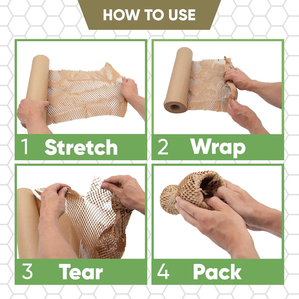 Honeycomb Packing Paper | Bubble Plastic Wrap Alternative | Moving Supplies