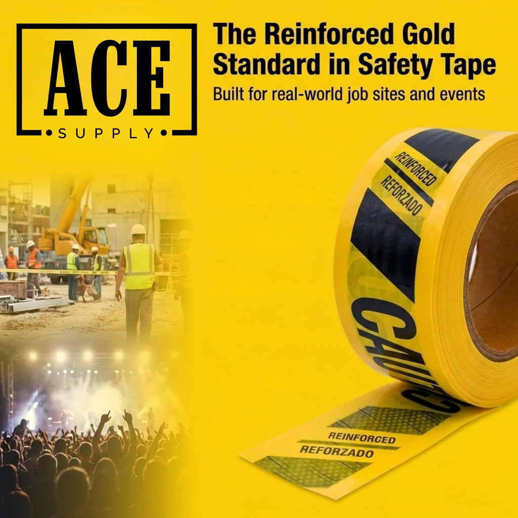 Reinforced Barricade Tape - Yellow Caution Tape Roll - 3" x300'x5mil - Barricade Tapes for Construction, Utility
