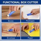 12-Pack Box Cutter Retractable, Blue