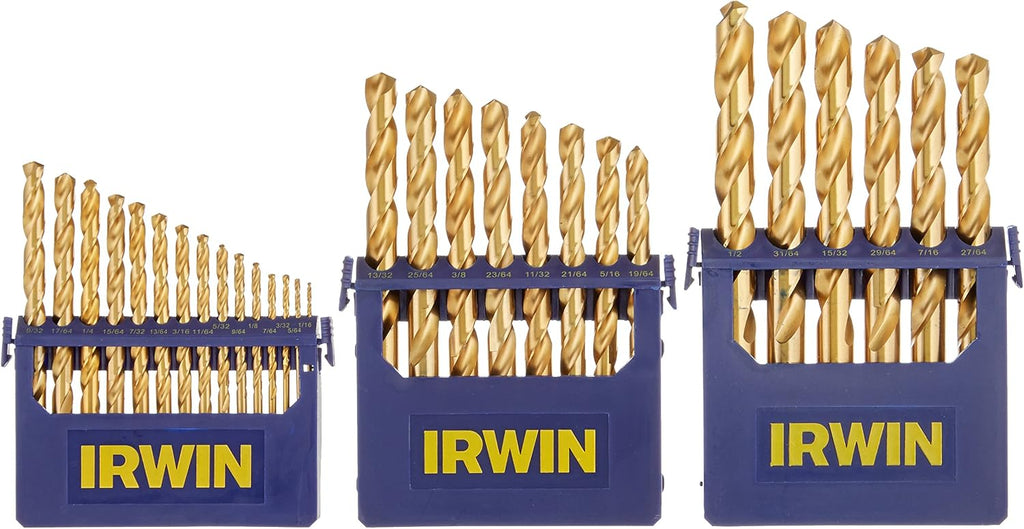 Irwin Tools IRWIN Drill Bit Set, Titanium Nitride Coated, 29-Piece (3018003)