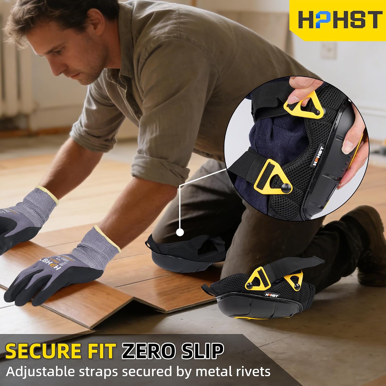 Professional Heavy-Duty Work Knee Pads with Gel & Foam Cushion – Slip-Resistant Support for Construction, Flooring