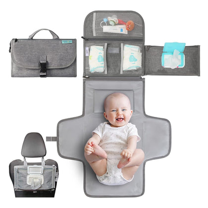 Portable Diaper Changing Pad - Baby Diaper Changer Travel Bag with Wipes Pocket, Smart Design Portable Changing Mat