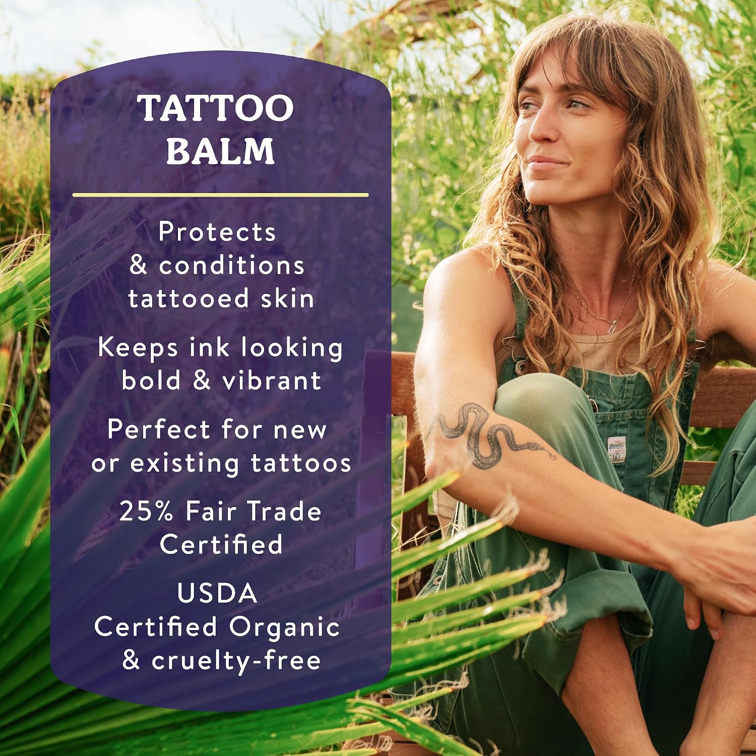 Organic Tattoo Aftercare Balm, Soothing & Moisturizing, 2 oz Tin