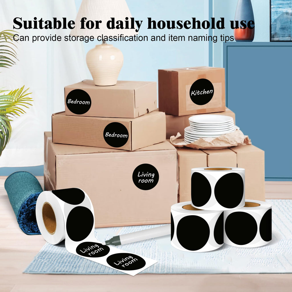 2 Inch Round Adhesive Color-Code Dot Stickers,4Rolls/2000 per Rolls dots Label Dispenser Box, Circle Stickers Label