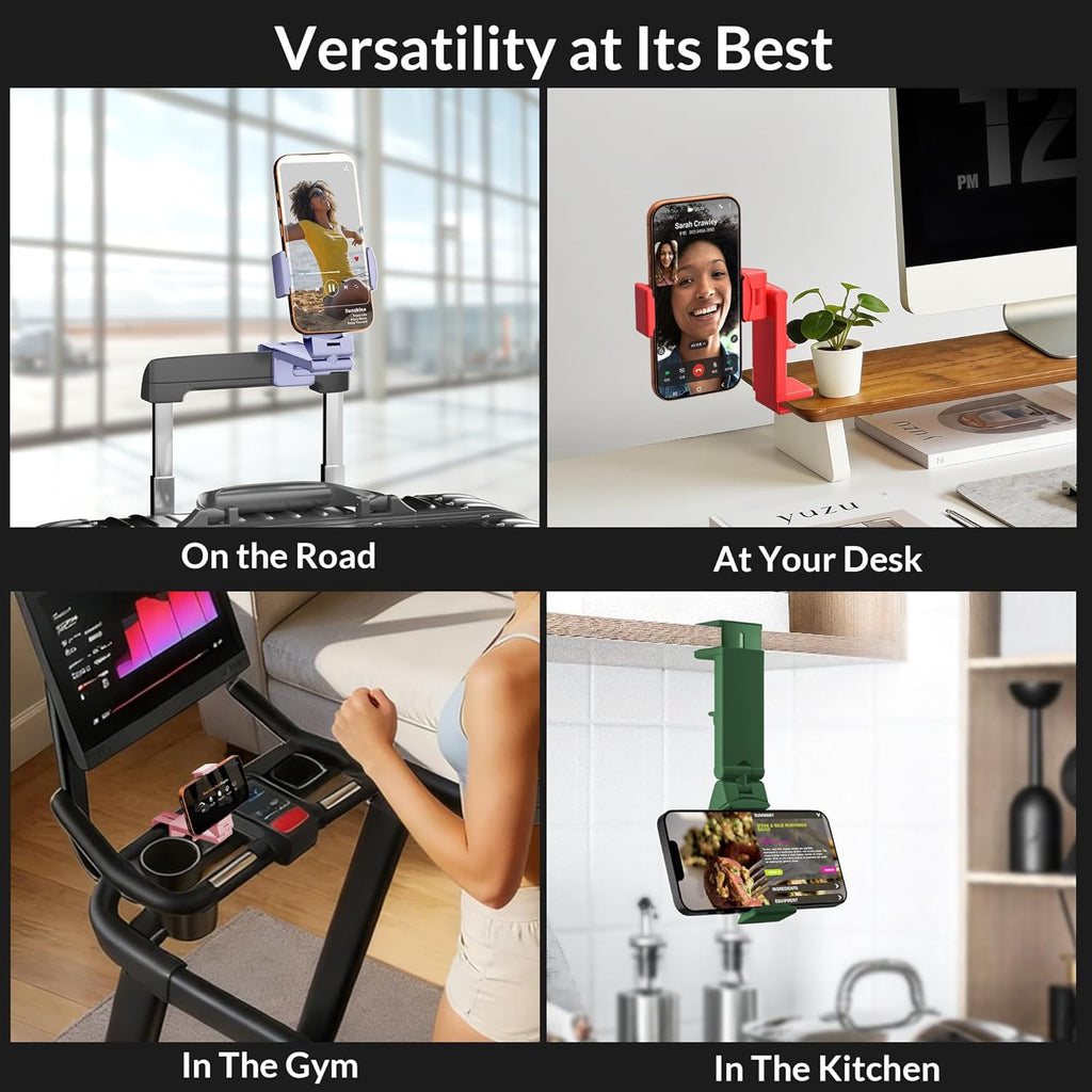 Universal in Flight Airplane Phone Holder Mount. Hands Free Viewing with Multi-Directional Dual 360 Degree Rotation.