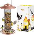 Peanut & Sunflower Seed Bird Feeder,13.5 Inch Metal Mesh Tube Squirrel‑Proof Hanging Birdfeeder for Outdoors,17cm