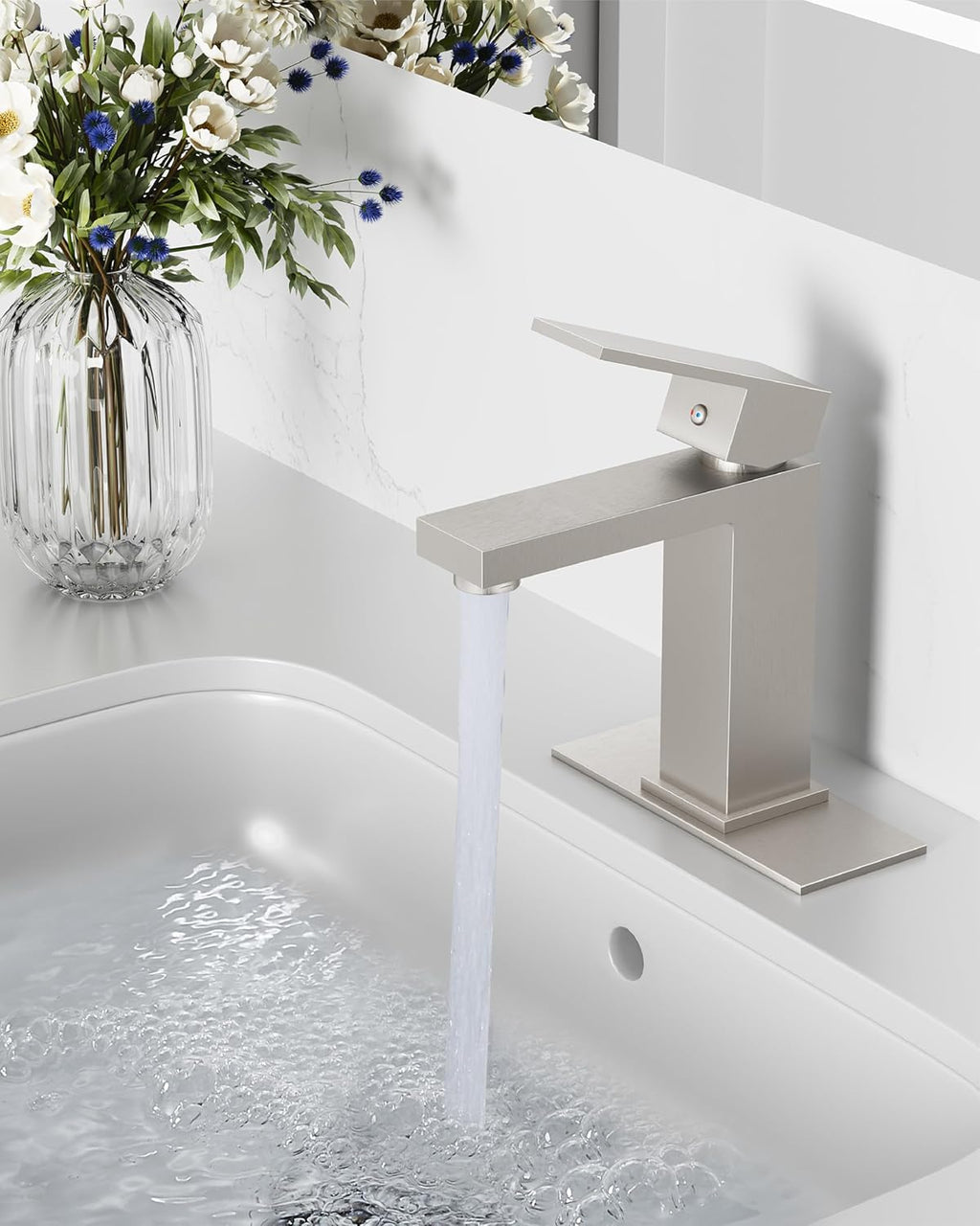 Bathroom Faucets 1 Hole Single Handle,Brushed Nickel